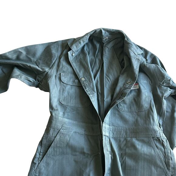 Vintage 60s Big Mac Sanforized Penneys Coveralls Size 42R Herringbone Denim - Picture 6 of 12